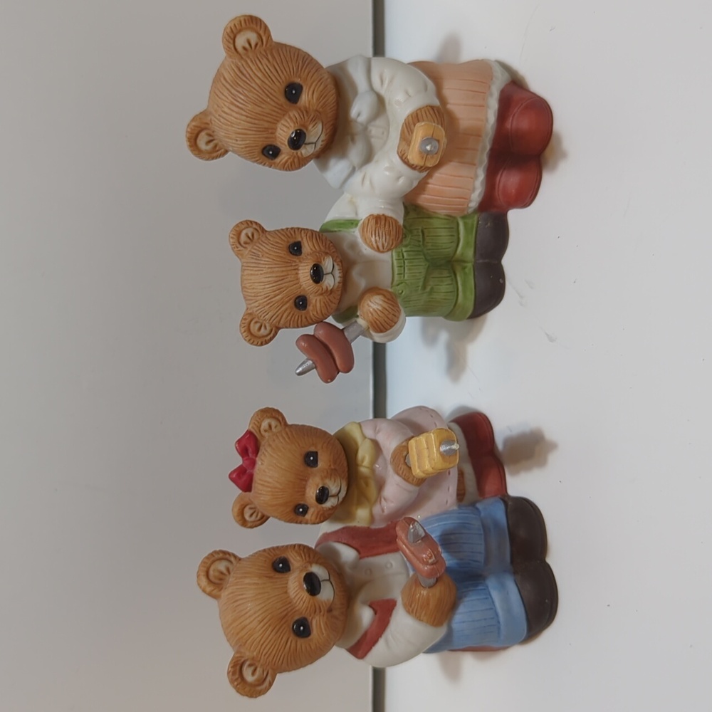 HOMCO Home Interiors Bears Roasting Hot Dogs Marshmallows Figures 1446